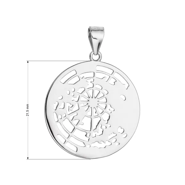 Stříbrný přívěsek mapa světa 64066