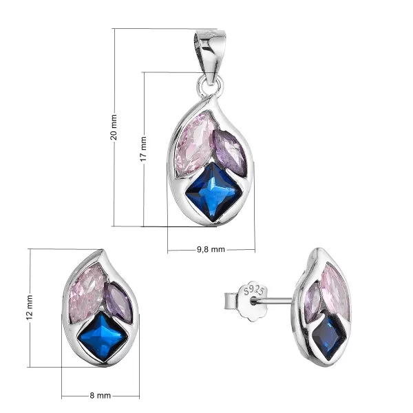 Sada šperků s barevnými zirkony 19038.3