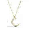 Pozlacený náhrdelník půlměsíc se zirkony 12176.1