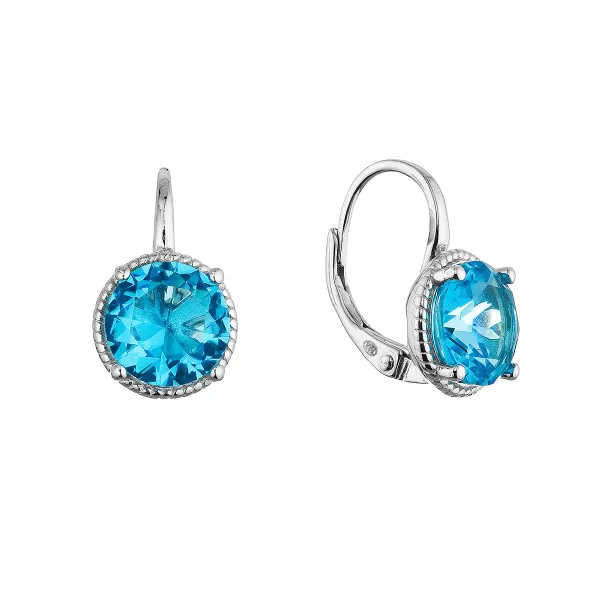Stříbrné visací náušnice 11624.3 aqua