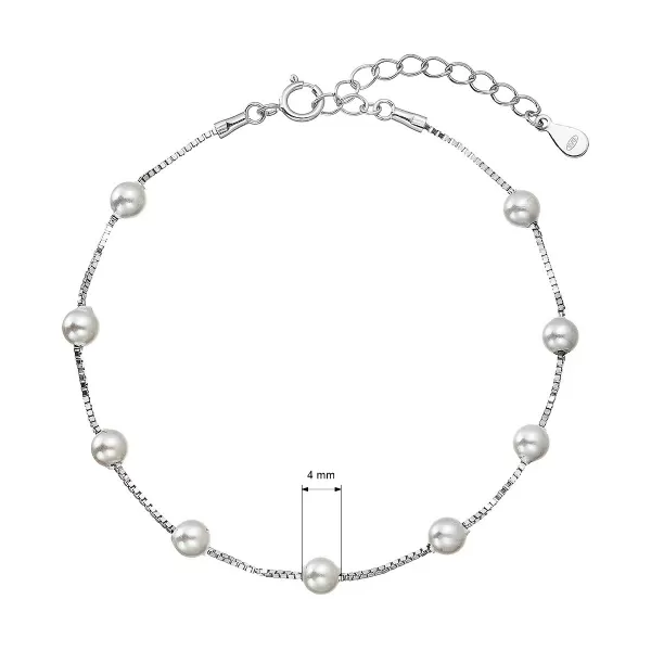 Stříbrný náramek s shell perličkami 13082.1