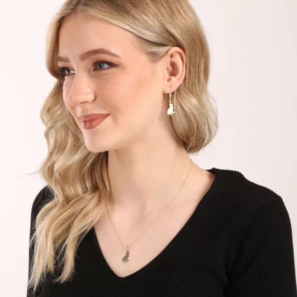 Pozlacené stříbrné náušnice kočky 61129