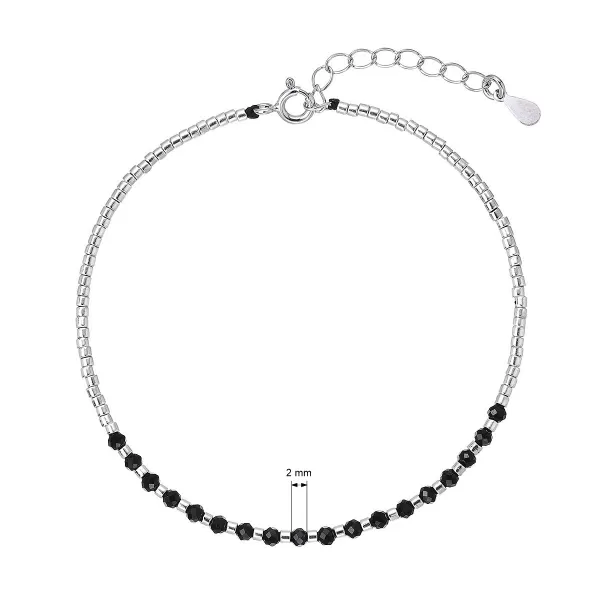 Stříbrný náramek s černými spinely 13112.3
