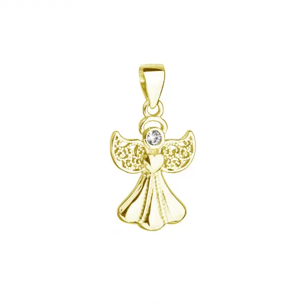 Pozlacený přívěsek anděl se Swarovski krystaly 34262.1