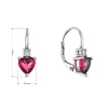 Stříbrné visací náušnice srdíčka 11650.3 ruby