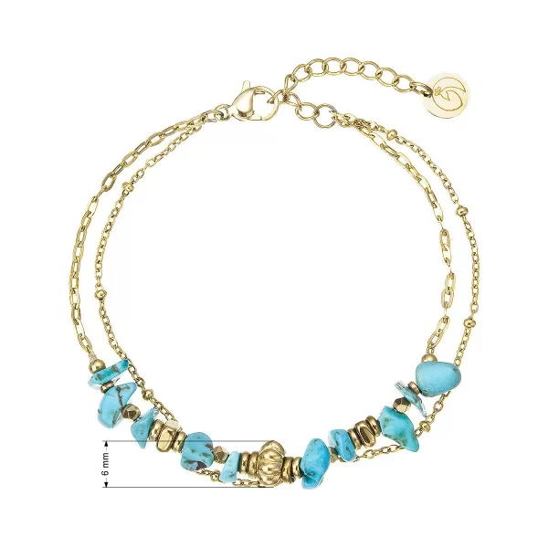 Náramek ocelový s modrým tyrkysem 43104.3