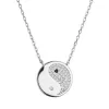 Stříbrný náhrdelník Jin a Jang 12151.1 crystal