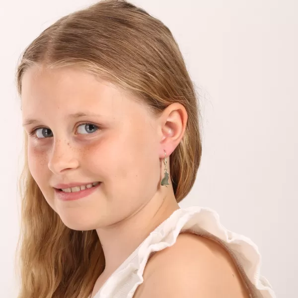 Pozlacené stříbrné náušnice kočky 61129