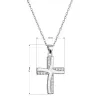 Stříbrný náhrdelník kříž se zirkony 12135.1 crystal