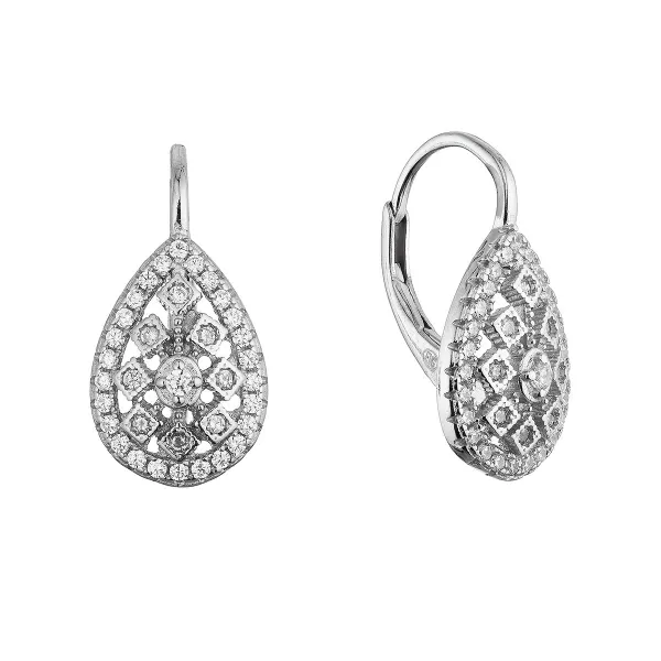 Stříbrné visací náušnice zdobené kapky 11644.1
