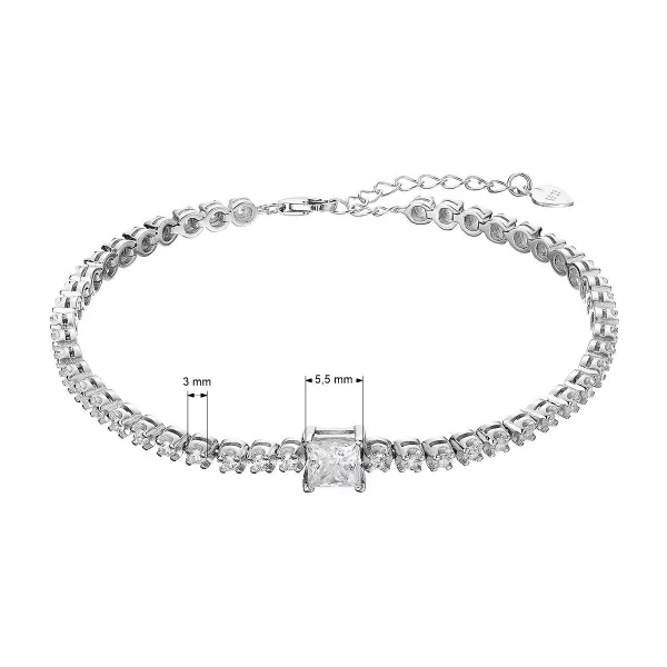 Stříbrný tenisový náramek CHLOE 13M00003 moissanite