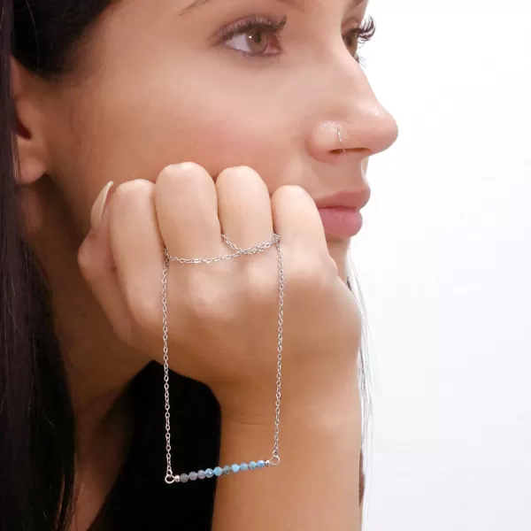 Ocelový náhrdelník tyrkysový 42038.3