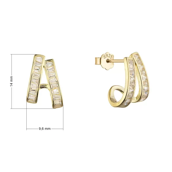 Pozlacené náušnice se zirkony 11772.1