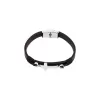 Náramek pánský recykl.kůže s křížem 43091.3 černý