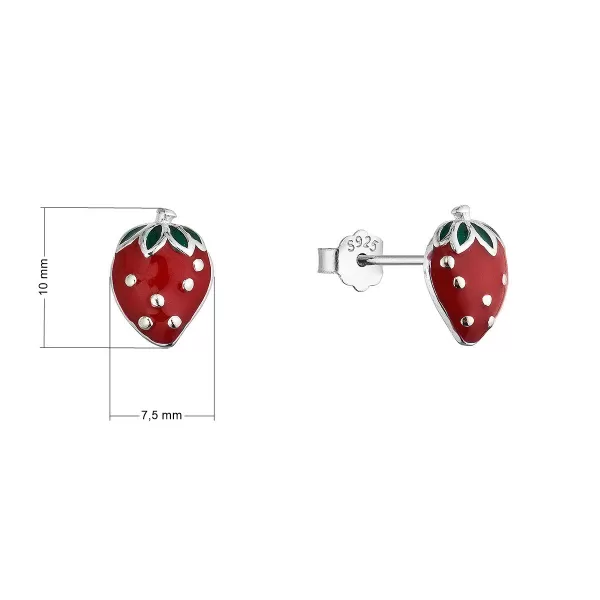 Stříbrné náušnice jahůdky 61138