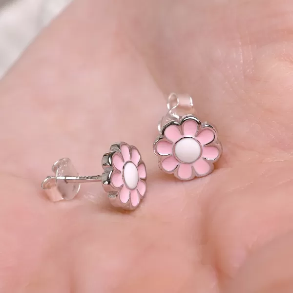 Stříbrné náušnice kytičky 61139