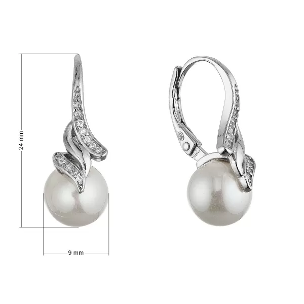 Stříbrné elegantní náušnice s shell perlou 11688.1