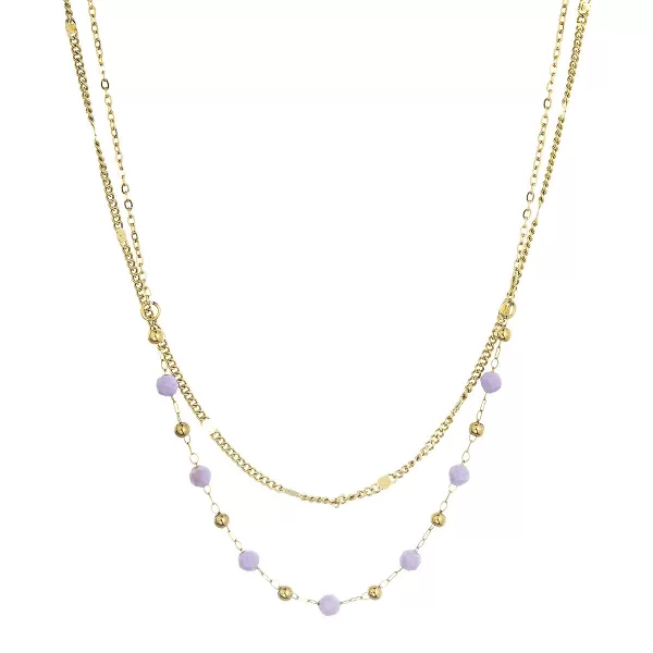 Náhrdelník ocelový s ametystem 42029.3