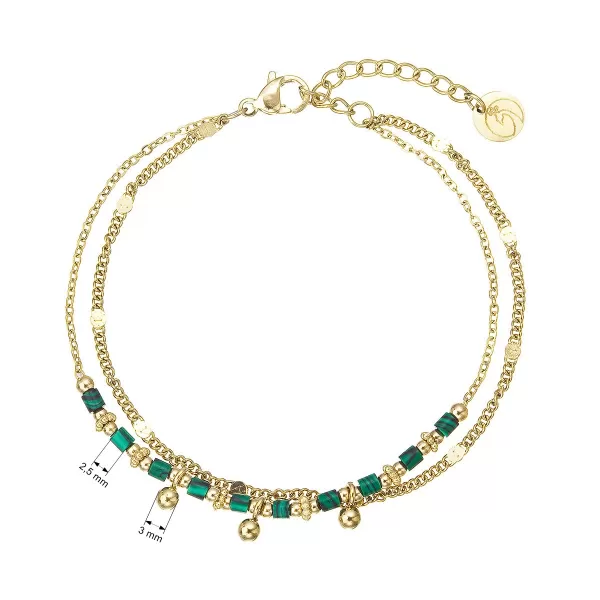 Náramek ocelový s africkým malachitem 43077.3