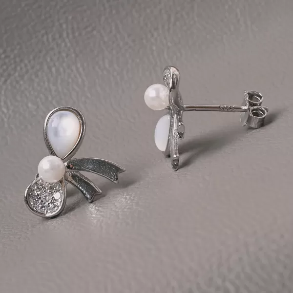 Stříbrné náušnice mašličky 11802.1