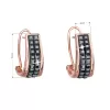 Stříbrné náušnice klipsy s krystaly Swarovski černý půlkruh 31172.5