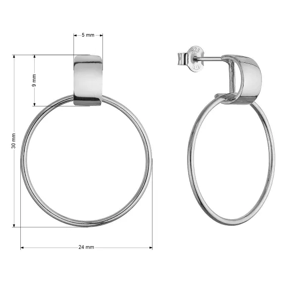 Stříbrné náušnice visací kruhy 61167