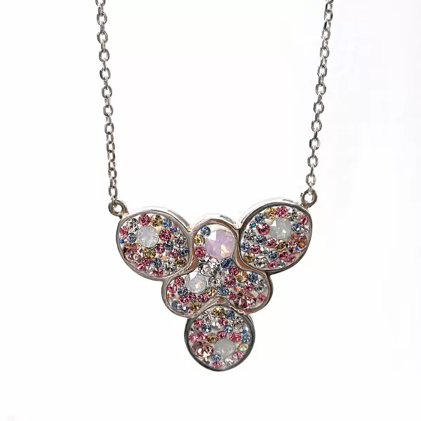 Náhrdelník stříbrný výrazný se Swarovski krystaly 72106 magic rose