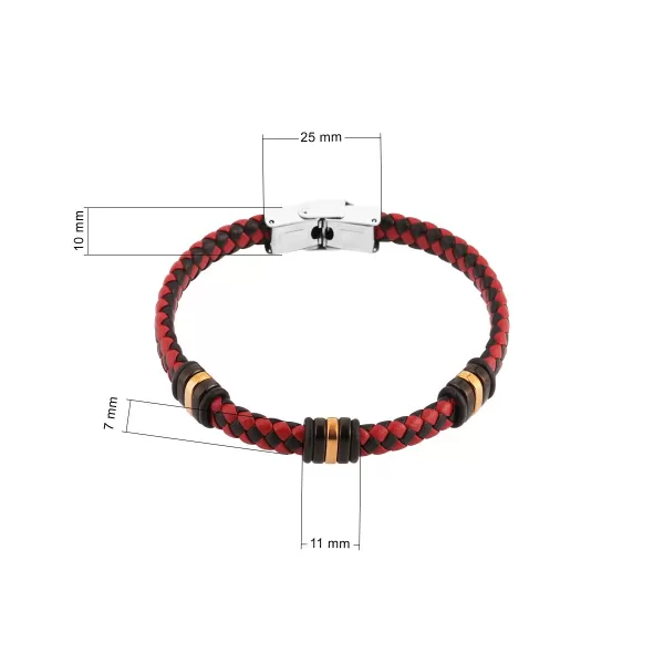 Pánský náramek 43088.3 černý/červený