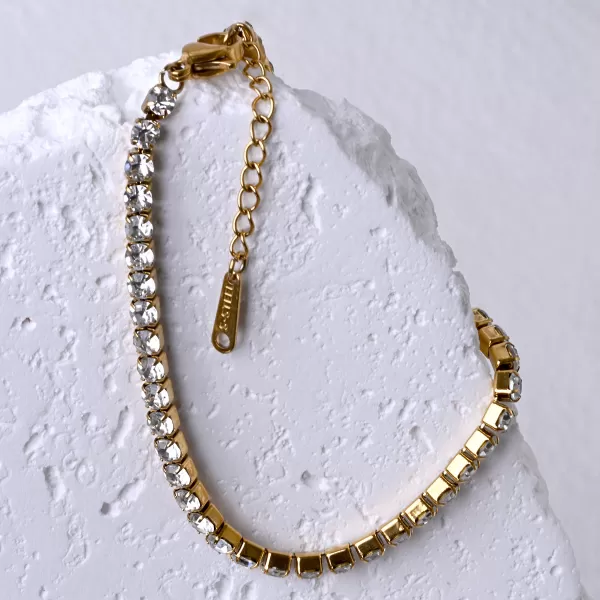 Ocelový tenisový náramek 43107.1 gold