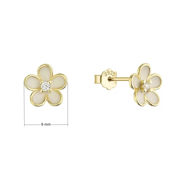 Pozlacené náušnice kytičky 11753.1