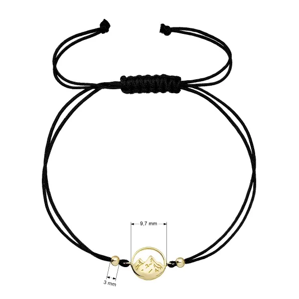 Kabbalah pozlacený náramek hory 13090.1 černý