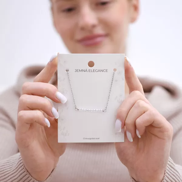 Ocelový náhrdelník bílý 42038.1