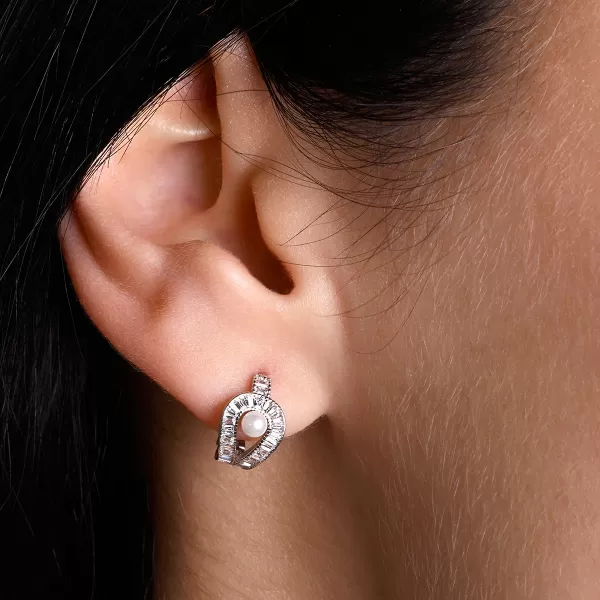 Stříbrné kroužky s perličkou 11807.1