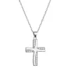 Stříbrný náhrdelník kříž se zirkony 12135.1 crystal