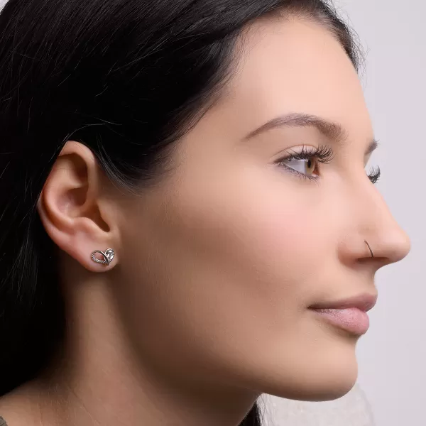 Stříbrné náušnice srdíčka se zirkony 11751.1