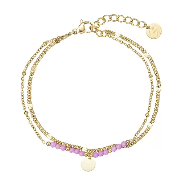 Náramek ocelový s ametystem 43074.3