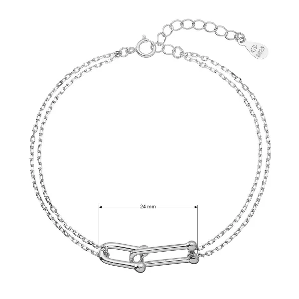 Stříbrný náramek s elegantním uzlem 63021