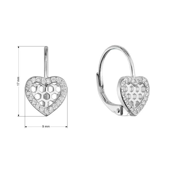 Stříbrné náušnice srdíčka 11715.1