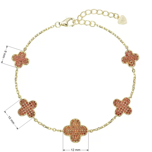 Pozlacený náramek se čtyřlístky 13108.3 oranžový