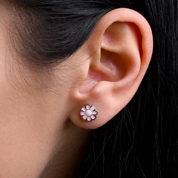 Stříbrné náušnice kytičky 61139