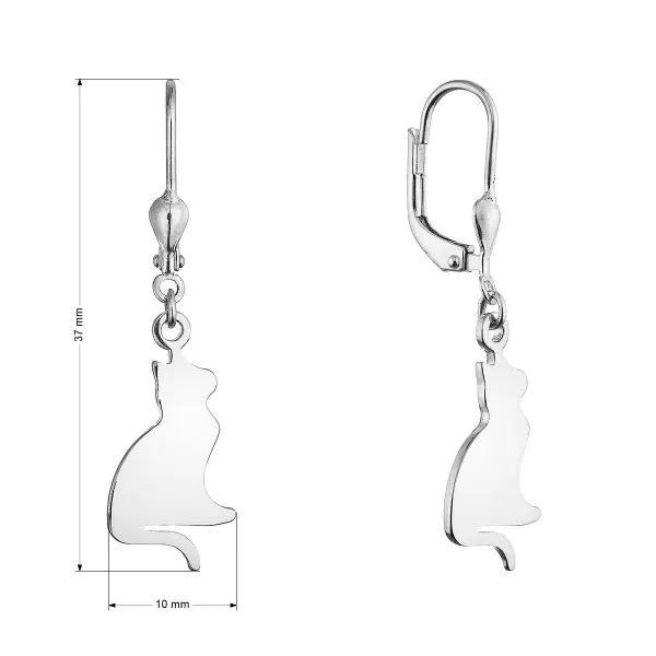 Stříbrné náušnice kočky 61129