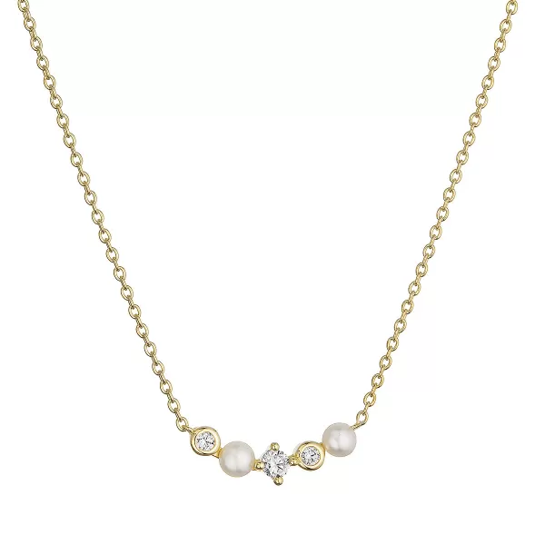 Pozlacený náhrdelník s říčními perlami 22057.1