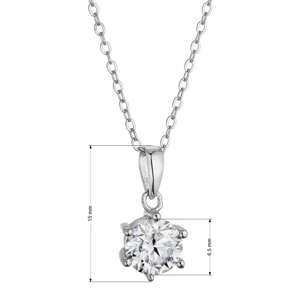 Stříbrný náhrdelník MIA 12M00003 moissanite