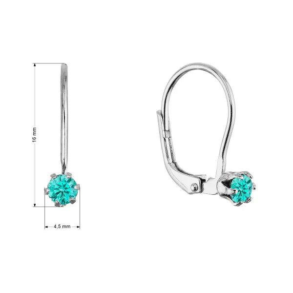 Stříbrné visací náušnice s Preciosa krystalem 31322.3 blue zircon
