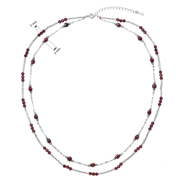 Stříbrný náhrdelník s granáty 12183.3