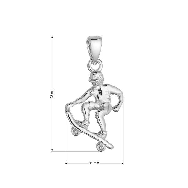 Stříbrný přívěsek skateboardista 64070