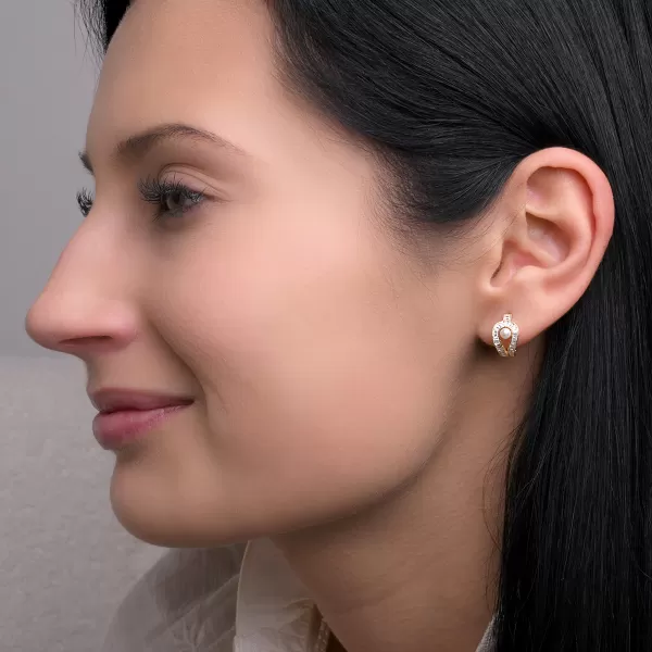 Pozlacené kroužky s perličkou 11807.1