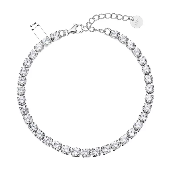 Stříbrný luxusní tenisový náramek 13097.1