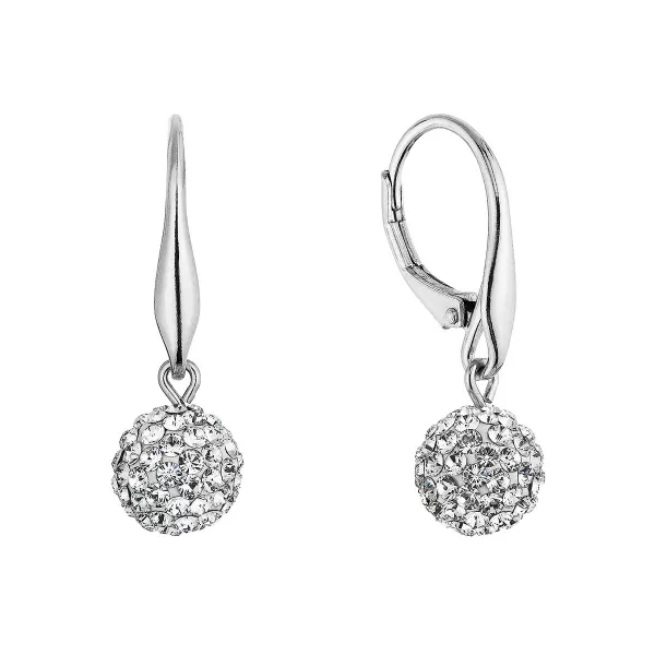 Stříbrné náušnice kuličky se Swarovski krystaly 31326.1