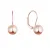 Pozlacené stříbrné náušnice lesklá kulička 61136 rose gold